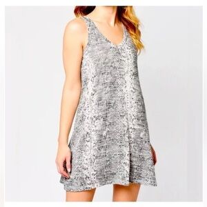 Z Supply Black and White Snake Print Knit Mini Dress